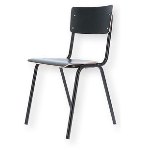 Stapelstuhl ZERO, stapelbar bis 4 Stück, Rundrohr-Fußgestell, B 380 x T 380 x H 460 mm, schwarz/schwarz, 2 Stück