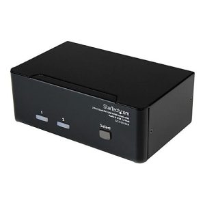 StarTech.com 2 Port DVI USB KVM Switch mit Audio und USB 2.0 Hub – 2-fach Dual DVI-I USB Umschalter – KVM-/Audio-/USB-Switch – 2 Anschlüsse