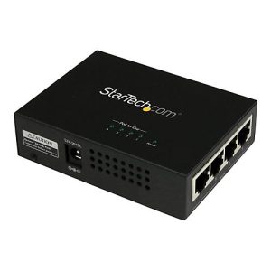 StarTech.com 4 Port Gigabit midspan – PoE+ Injektor – 802.3at/af – Wandmontierbar Power over Ethernet Midspan – Power Injector – 120 Watt