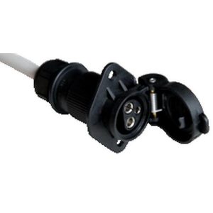 Steckdose für mobile Tankstelle CEMO DT-Mobil Easy, DIN 9680, 3-polig, IP-54, 6-24 V, max. 25 A, Kunststoff, schwarz