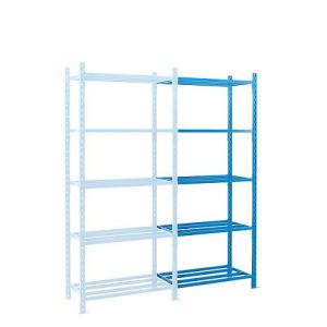 Steckregal-Anbaufeld, m. 5 Rohrgitterböden, B 1260 x T 500 x H 2500 mm
