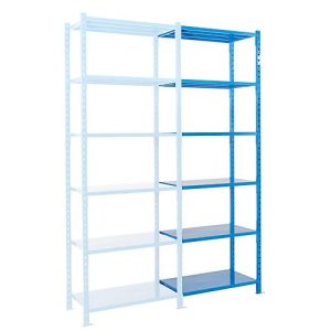 Steckregal-Anbaufeld, m. 6 Stahlblechböden, B 1260 x T 800 x H 3000 mm