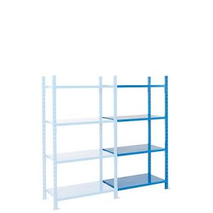 Steckregal-Anbaufeld, mit 4 Stahlblechböden, B 1260 x T 500 x H 2000 mm