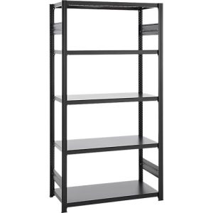 Steckregal ORDO Business, Grundregal, modular, 5 Fachböden, Fachlast 185 kg, Feldlast 1200 kg, B 1360 x T 835 x H 2000 mm, Stahl, schwarz