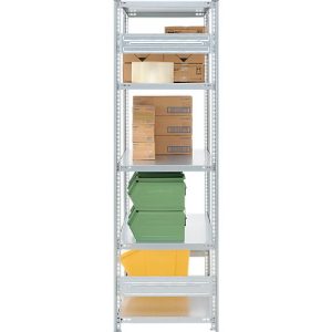 Steckregal ORDO Industry, Grundregal, modular, 5 Fachböden, Fachlast 140 kg, Feldlast 1200 kg, B 1060 x T 435 x H 2000 mm, Stahl verzinkt