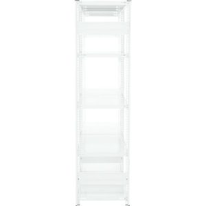 Steckregal ORDO Professional, Anbauregal, modular, 5 Fachböden, Fachlast 140 kg, Feldlast 1200 kg, B 760 x T 435 x H 2000 mm, Stahl, verkehrsweiß RAL 9016