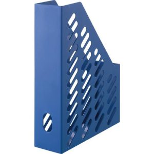 Stehsammler KARMA, DIN A4/C4, 100% Recyclingmaterial, B 76 x T 246 x H 315 mm, H vorne: 148 mm, blau