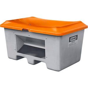 Streugutbehälter unterfahrbar, mit Entnahmeöffnung, 400 l, L 1210 x B 820 x H 680 mm Streugutbehälter unterfahrbar, mit Entnahmeöffnung, 400 l, L 1210 x B 820 x H 680 mm