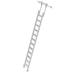 Stufen-Regalleiter, aluminium, fahrbar, 12 Stufen