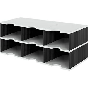 styro® Sortierstation styrodoc Jumbo, DIN C4, 2 Etagen/3-reihig/6 Fächer, schwarz
