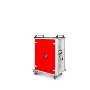 Tabletwagen, USB-Ladeeinheit, für 32 Tablets bis B 33 x T 10 x H 22 mm, Ladefläche, abschließbar, RAL 7035/RAL 3020