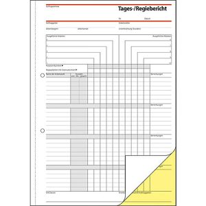 Tages-/Regiebericht Sigel SD030, selbstdurchschreibend, DIN A4, 2 x 40 Blatt
