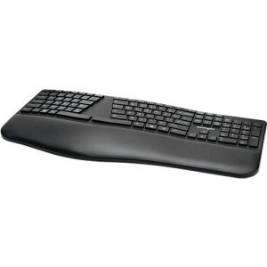 Tastatur Kensington Pro Fit® Ergo, ergonomisches Design, kabellos, Handgelenkauflage, Windows & Mac, B 216 x T 436 x H 38 mm schwarz