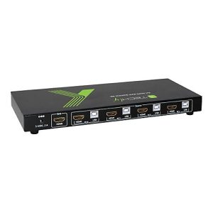TECHly 4×1 USB HDMI KVM Switch 4Kx2K – KVM-/Audio-/USB-Switch – 4 Anschlüsse