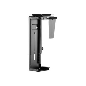 TECHly – Befestigungskit (CPU-Halterung) – einstellbar – Metall – Schwarz – Wandmontage, unter dem Schreibtisch