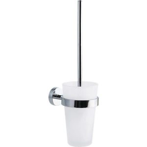 tesa® SMOOZ Toilettenbürste, verchromt, inkl. Klebelösung, starker Halt, B 95 x T 135 x H 395 mm