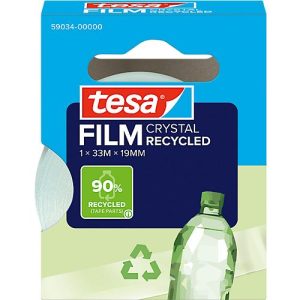 tesafilm® eco & crystal Klebeband, transparent, reißfest, L 1 m x B 33 x H 19 mm, 1 Rolle
