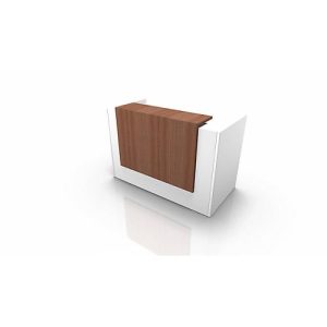 Theke Spezia, gerade, B 1660 x T 880 x H 1130 mm, weiß/Nuss Canaletto