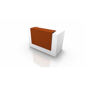 Theke Spezia, gerade, B 1660 x T 880 x H 1130 mm, weiß/orange