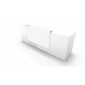 Theke Spezia, gerade, B 3260 x T 880 x H 1130 mm, weiß/weiß