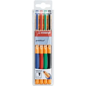 Tintenroller STABILO® PointVisco®, 4er-Mix