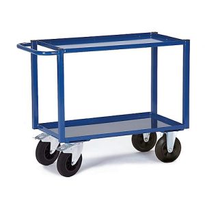 Tischwagen, 2 Ladeflächen/Blechwannen, 995 x 695 mm, Tragkraft 400 kg