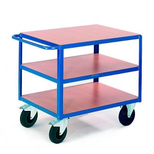 Tischwagen, 3 Ladeflächen 850 x 500 mm, Tragkraft 500 kg, für Produktion und Werkstatt
