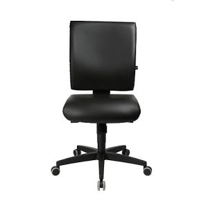 Topstar Bürostuhl LIGHTSTAR 10, ohne Armlehnen, Synchronmechanik, Flachsitz, Kunstleder desinfektionsmittelbeständig, schwarz/schwarz