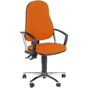 Topstar Bürostuhl POINT 60, Permanentmechanik, mit Armlehnen, Lendenwirbelstütze, Muldensitz, orange
