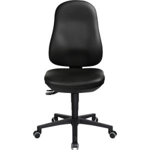 TOPSTAR Bürostuhl POINT 70, Hartbodenrollen, Höhen- und neigungsverstellbar, Permanentkontakt, Lendenwirbelunterstützung, Kunstleder, schwarz