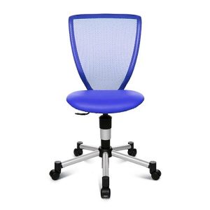 Topstar Kinderdrehstuhl Titan Junior, ohne Armlehnen, Muldensitz, Netzrücken, blau/alusilber
