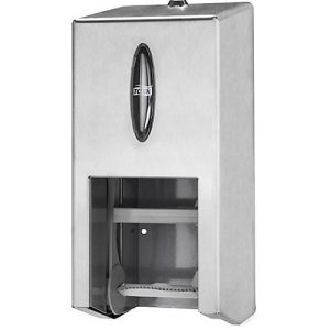 Tork® Doppelrollenspender 472019, für hülsenloses Midi Toilettenpapier, B 325 x T 149 x H 143 mm, Metall, grau
