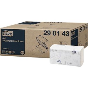 Tork® Papierhandtücher Advanced® H3 290143, 2-lagig, geprägt, Zickzack-Faltung, 15 Pack á 250 Blatt (3750 Tücher), FSC®-Papier, weiß Tork® Papierhandtücher Advanced® H3 290143, 2-lagig, geprägt, Zickzack-Faltung, 15 Pack á 250 Blatt (3750 Tücher), FSC®-Papier, weiß