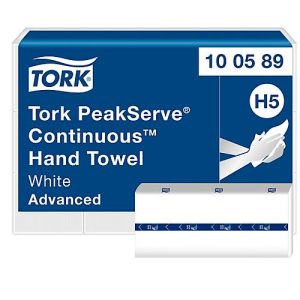 Tork® Papierhandtücher PeakServe® Endlos™ H5 100589, 1-lagig, geprägt, FSC®-Papier, 12 Pack á 270 Blatt (3240 Tücher), weiß Tork® Papierhandtücher PeakServe® Endlos™ H5 100589, 1-lagig, geprägt, FSC®-Papier, 12 Pack á 270 Blatt (3240 Tücher), weiß