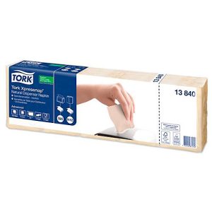 Tork® Servietten Xpressnap Fit® 13840, 2-lagig, für Serviettenspender, platzsparende Falzung, 8 Pack á 1125 Stk. (9000 Servietten), natur