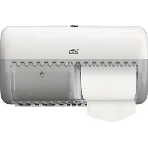 Tork® Toilettenpapierspender 557000, für Kleinrollen, Abriss-Technik, B 286 x T 153 x H 158 mm, Kunststoff, weiß