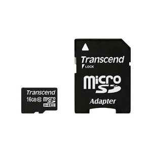 Transcend – Flash-Speicherkarte (microSDHC/SD-Adapter inbegriffen) – 16 GB – Class 10 – microSDHC