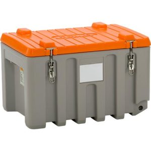 Transport- und Pritschenbox CEMO CEMbox 150, Polyethylen, 150 l, L 800 x B 600 x H 530 mm, stapelbar, grau/orange