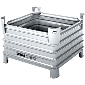Transport- und Stapelbehälter Schäfer Shop Select, B 1080 x T 880 x H 690 mm, feuerverzinkt, bis 2000 kg
