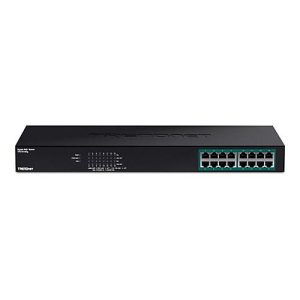 TRENDnet TPE TG160G – Switch – 16 x 10/100/1000 (PoE+) – an Rack montierbar – PoE+ (246 W) – TAA-konform
