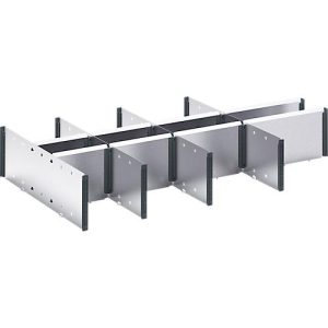 Trennwände Bott verso, Fronthöhe Schub 175 mm, B 1050 x T 550 x H 127 mm, Stahlblech, Grau