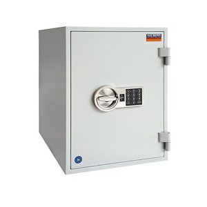 Tresor FRS 51, Feuerwiderstand LFS 60P nach EN 15659, Sicherheitsstufe S 2, Elektronikschloss, 2 Fachböden, B 445 x T 425 x H 510 mm, lichtgrau RAL 7035