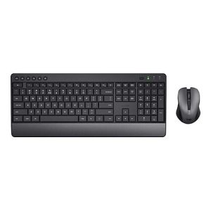 Trust Trezo Comfort – Tastatur-und-Maus-Set – kabellos – Deutsch – Schwarz – recycelte Verpackung