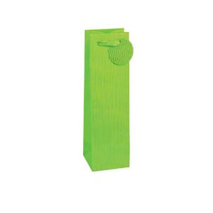 TSI Geschenktasche Nadelstreifen, für Flaschen, 12 x 8 x 36 cm, reißfest, 4er-Set grün