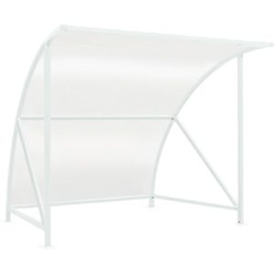 Überdachungssystem Modell Bamberg, transparent, B 2040 mm, verkehrsweiß RAL 9016 Überdachungssystem Modell Bamberg, transparent, B 2040 mm, verkehrsweiß RAL 9016