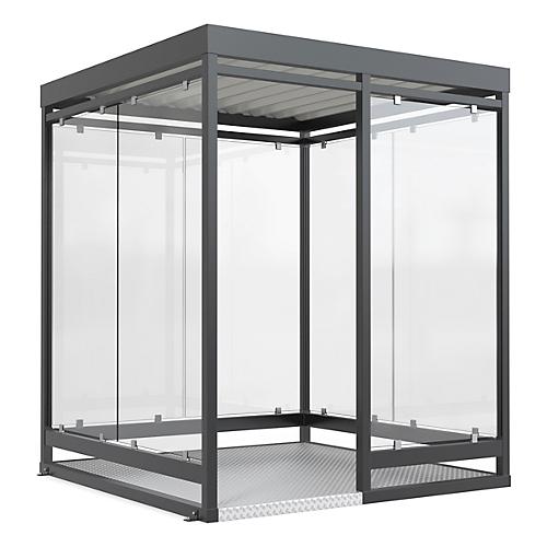 Überdachungssystem WSM Köln K2 b/c, B 2165 x T 2165 x H 2510 mm, fertig montiert, anthrazitgrau RAL 7016