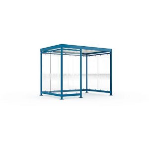 Überdachungssystem WSM Köln K3 c/b, B 3180 x T 2165 x H 2510 mm, fertig montiert, enzianblau RAL 5010