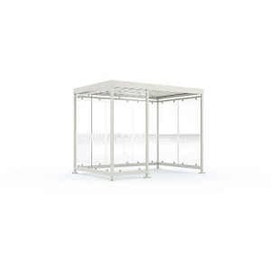 Überdachungssystem WSM Köln K3 c/b, B 3180 x T 2165 x H 2510 mm, fertig montiert, grauweiß RAL 9002