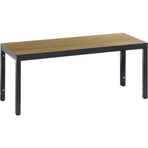 Umkleidebank Basic Plus, für Feuchträume, ohne Rückenlehne, 4-Fußgestell schwarzgrau RAL 7021, ohne Schuhrost, B 1000 mm, Dekor Eiche Serrano