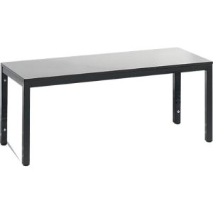 Umkleidebank Basic Plus, für Feuchträume, ohne Rückenlehne, 4-Fußgestell schwarzgrau RAL 7021, ohne Schuhrost, B 1000 mm, Dekor silbergrau